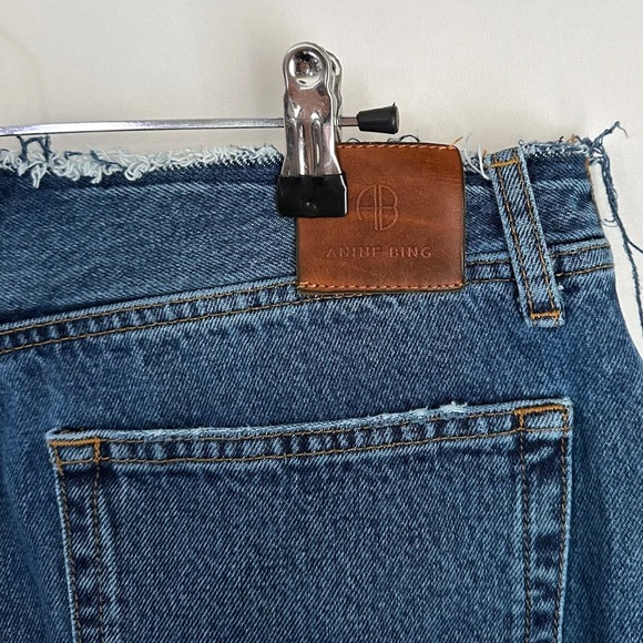 Anine Bing Gavin 1999 Denim Jean‎ Ripped Shorts Cutoff 90s Blue Bermuda Wide Leg - Picture 7 of 15